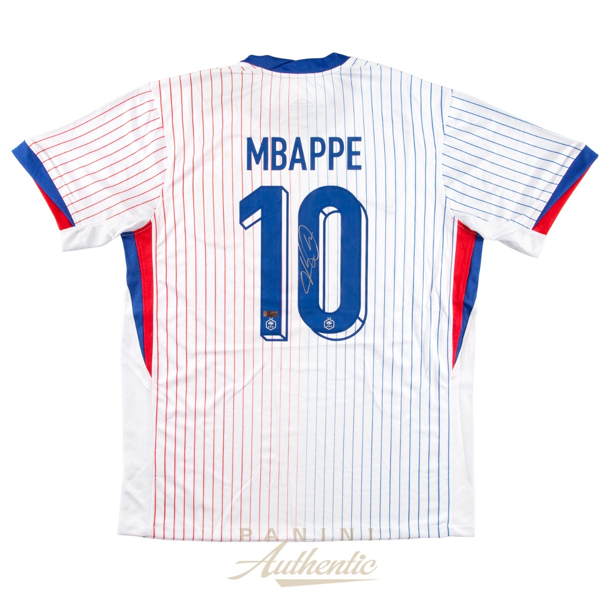 Kylian Mbappe Autographed 2024 France National Team White Replica Away Jersey ~Open Edition Item~