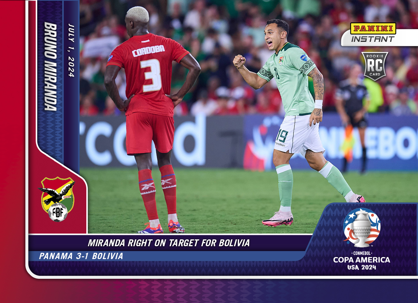 Bruno Miranda - Panini Instant Copa America #27 - Blue & Red /5