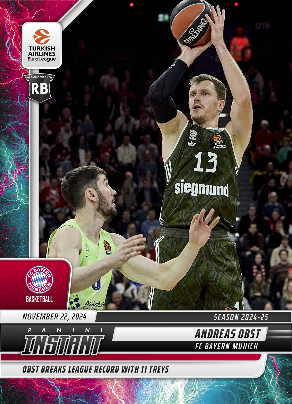 Andreas Obst - 2024-25 Panini Instant Turkish Airlines EuroLeague #4 - Lightning /5