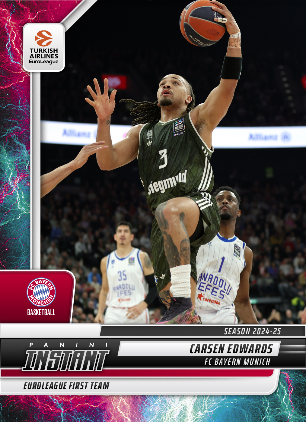 Carsen Edwards - 2024-25 Panini Instant Turkish Airlines EuroLeague #28 - Lightning /5