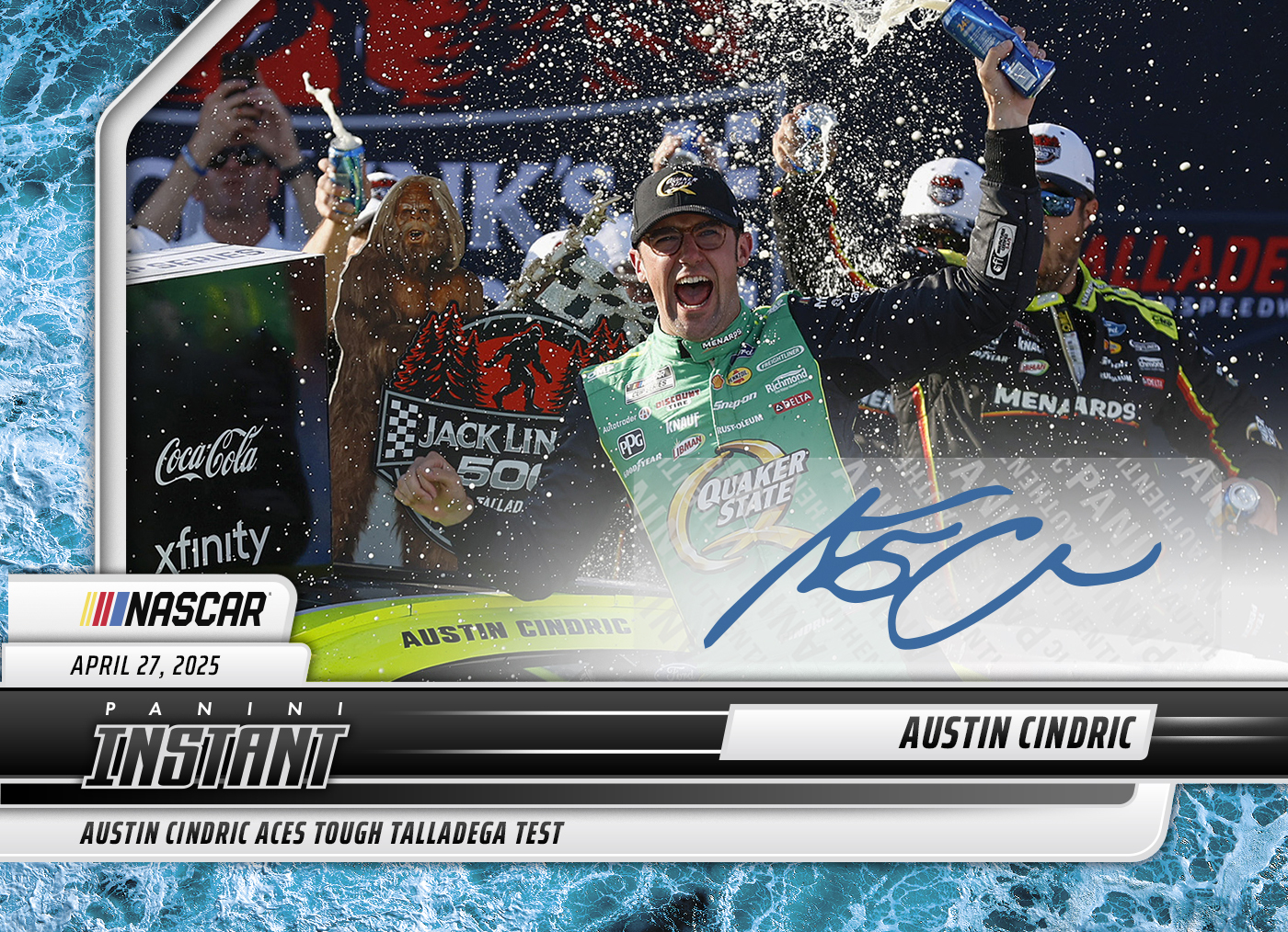 Austin Cindric - 2025 Panini Instant NASCAR #17 - Water /10 Auto