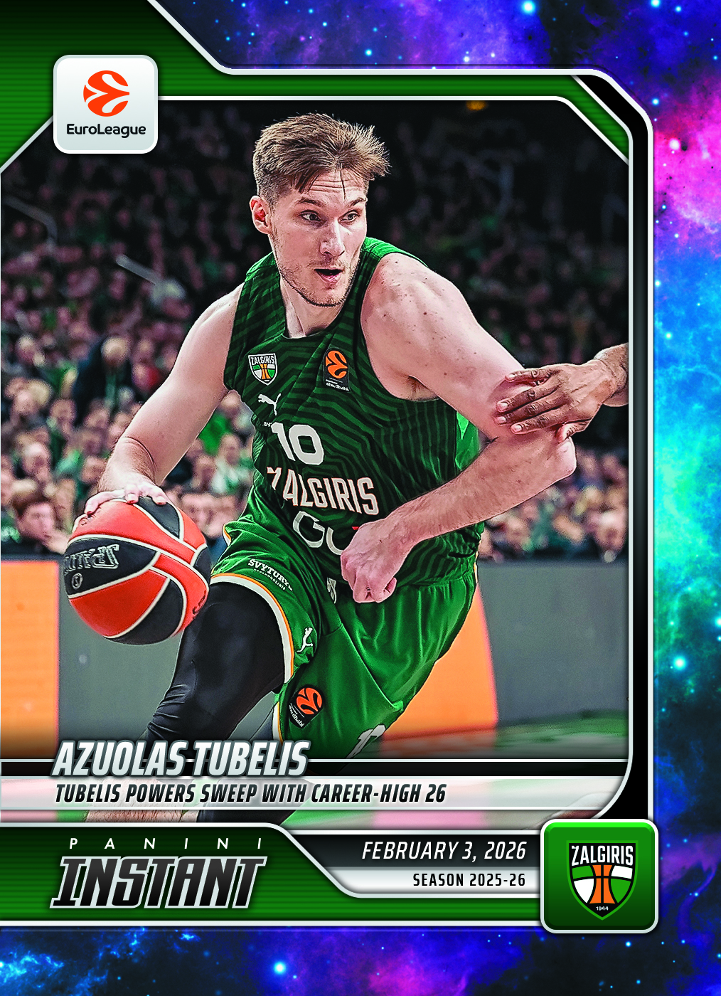 Azuolas Tubelis - 2025-26 Panini Instant EuroLeague #37 - Galaxy 1/1