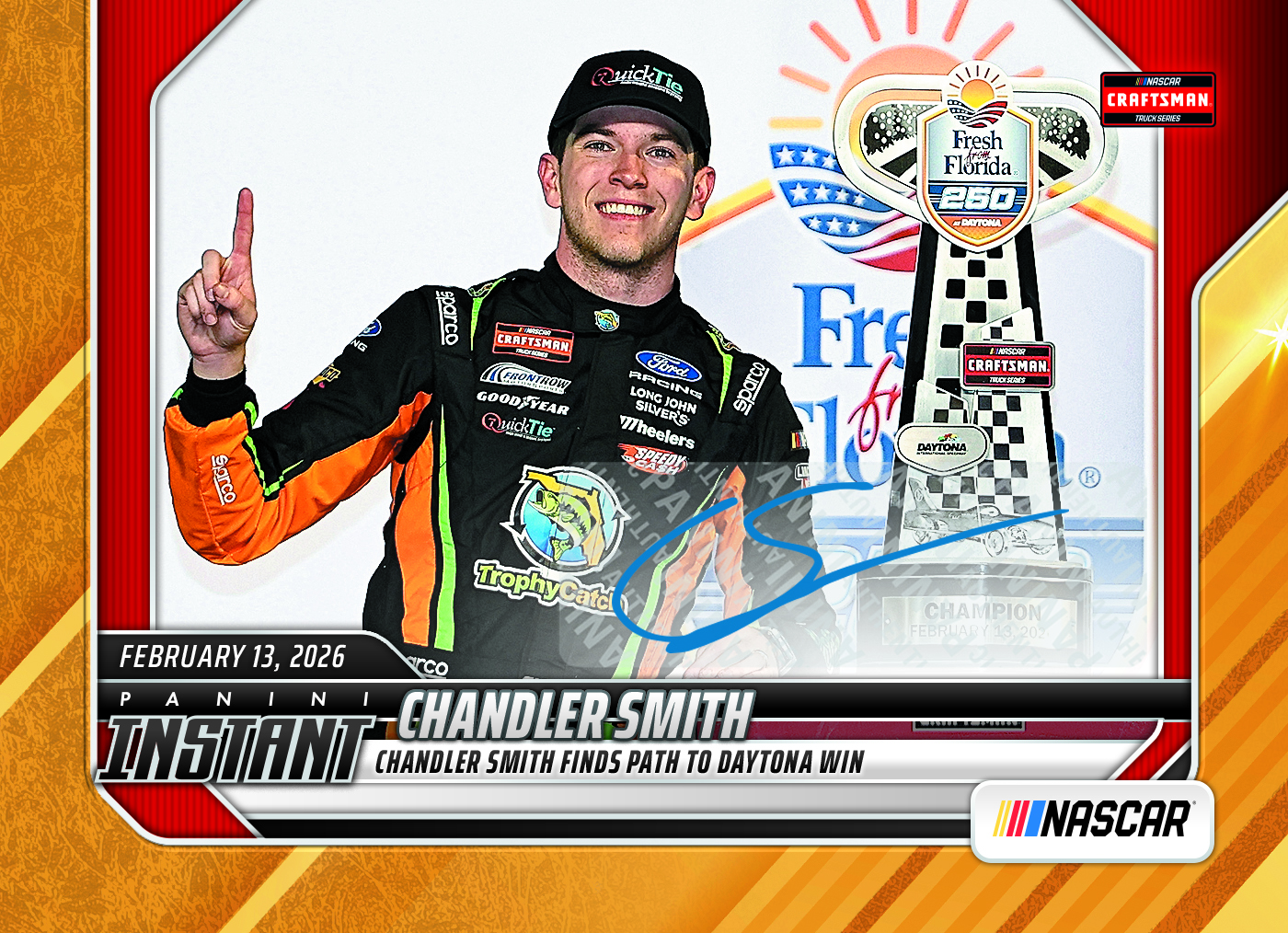 Chandler Smith - 2026 Panini Instant NASCAR #3 - Gold /10 Auto