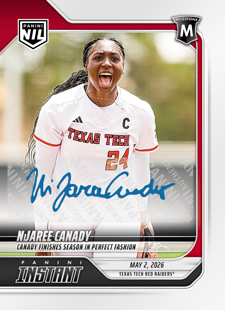 NiJaree Canady - 2026 Panini Instant College Softball #1 - Base /99 Auto