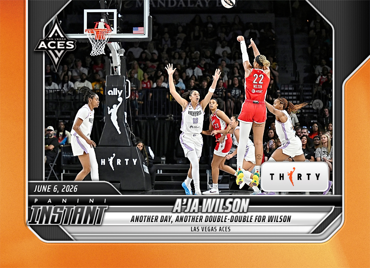 A'ja Wilson - 2026 Panini Instant WNBA #131 - 30th Anniversary /30