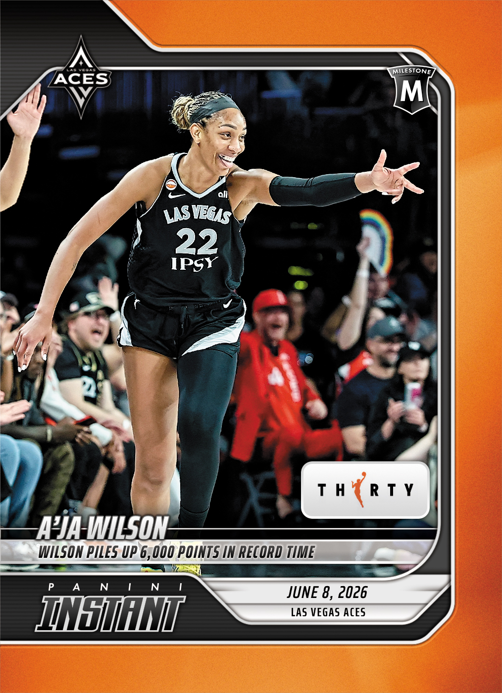 A'ja Wilson - 2026 Panini Instant WNBA #138 - 30th Anniversary /30