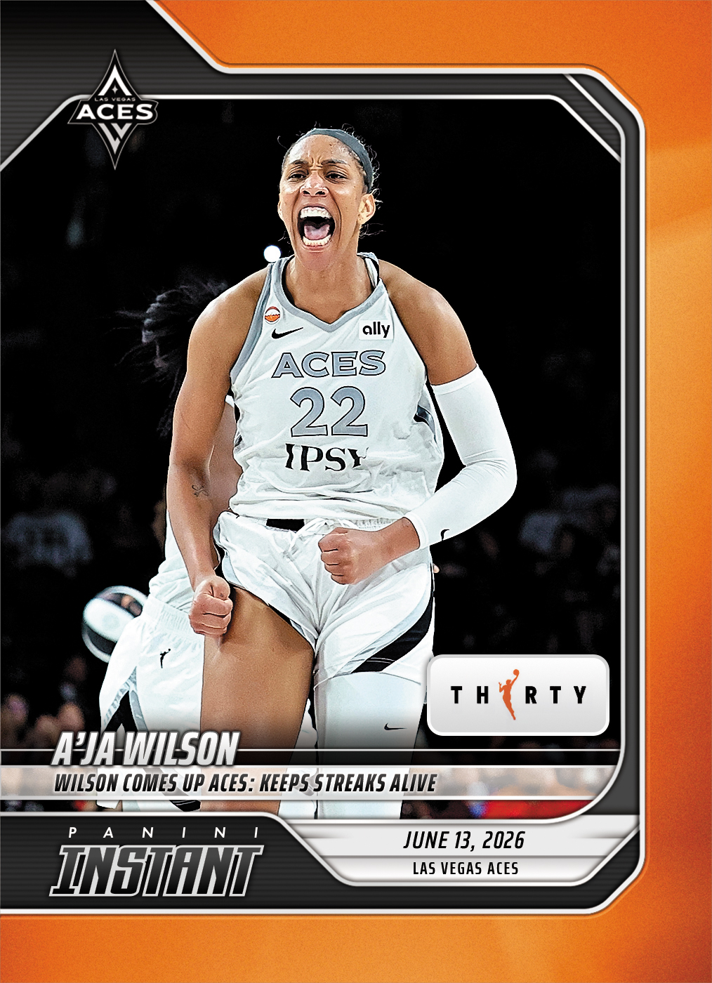A'ja Wilson - 2026 Panini Instant WNBA #153 - 30th Anniversary /30