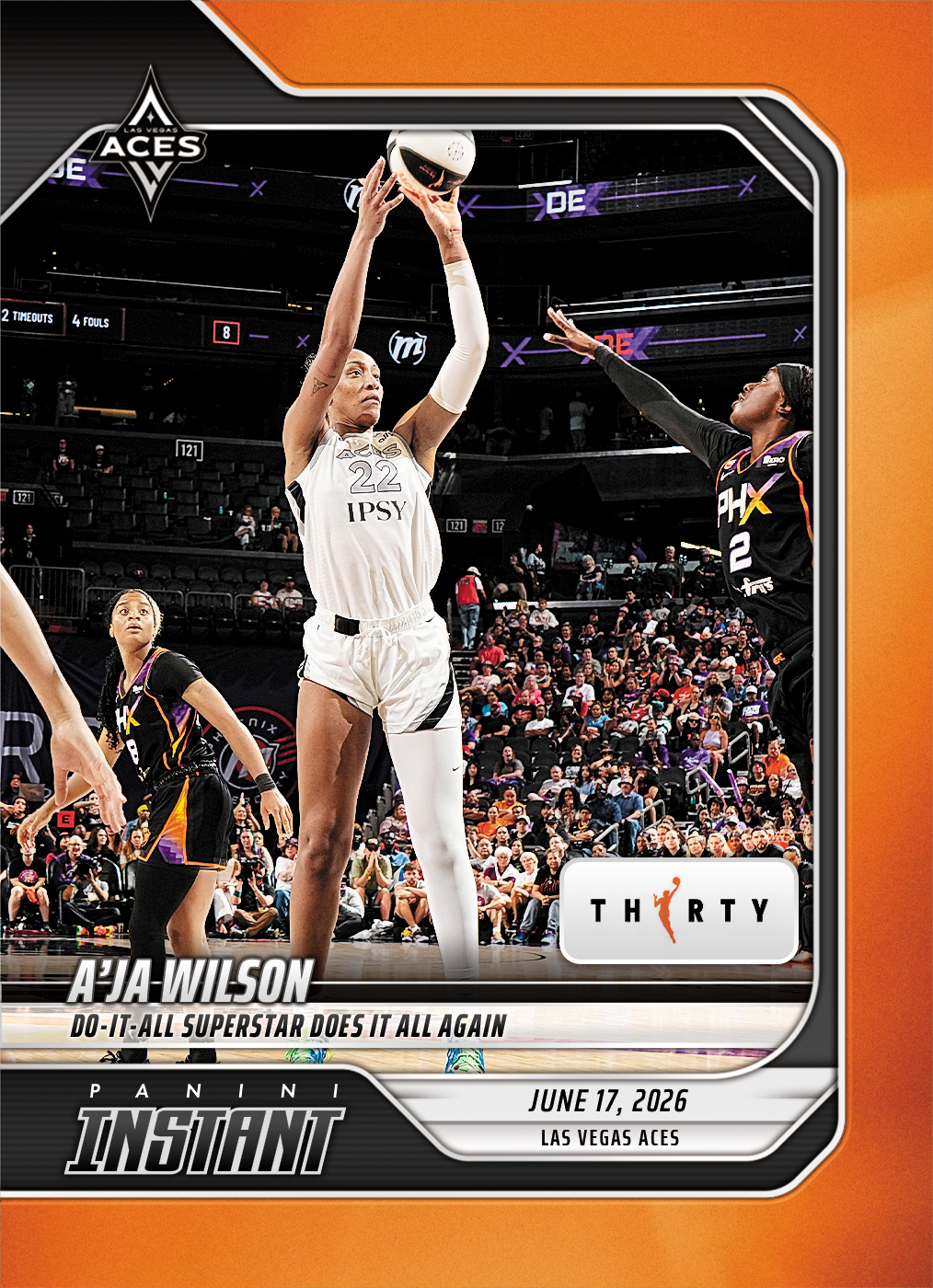 A'ja Wilson - 2026 Panini Instant WNBA #168 - 30th Anniversary /30