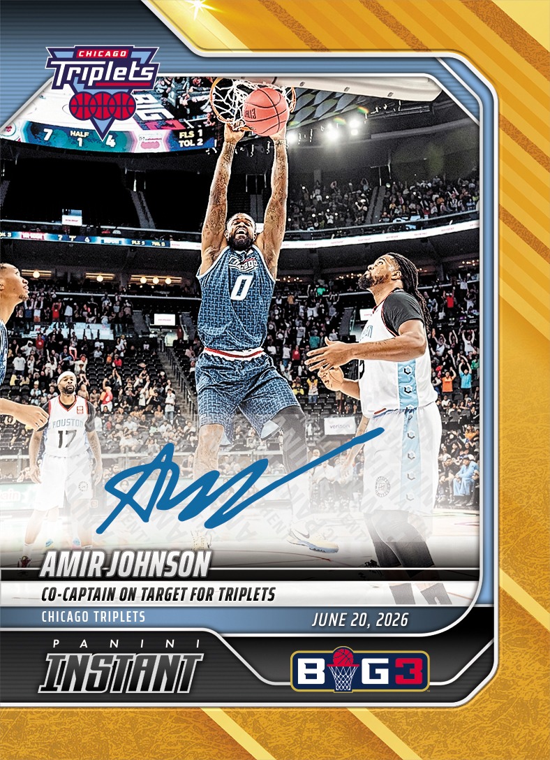 Amir Johnson - 2026 Panini Instant Big3 #4 - Gold /10 Auto