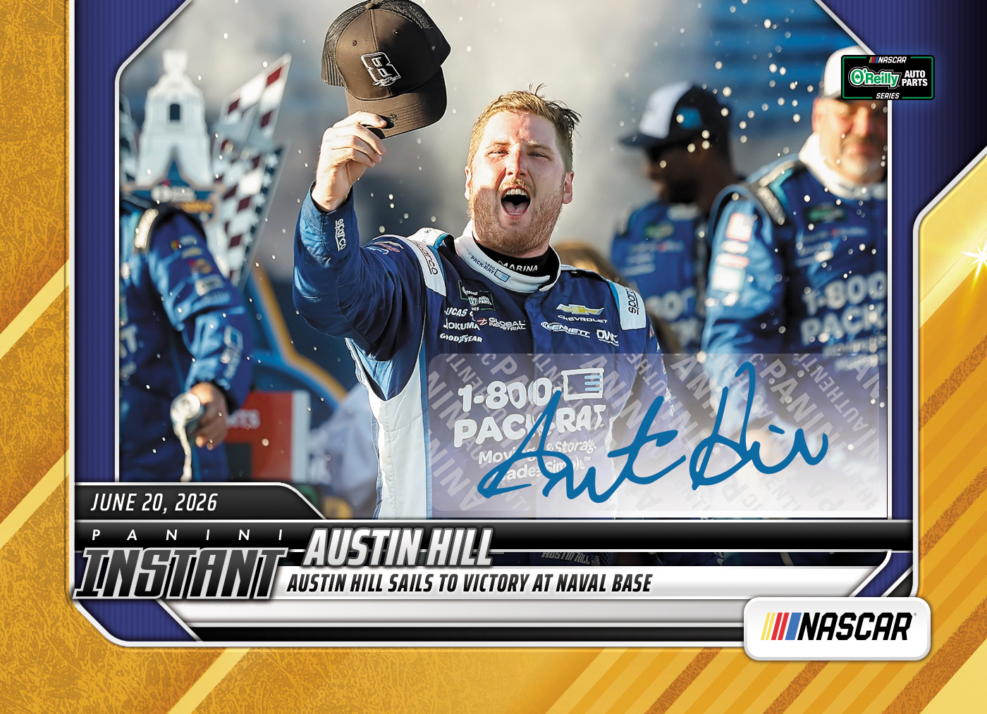 Austin Hill - 2026 Panini Instant NASCAR #56 - Gold /10 Auto