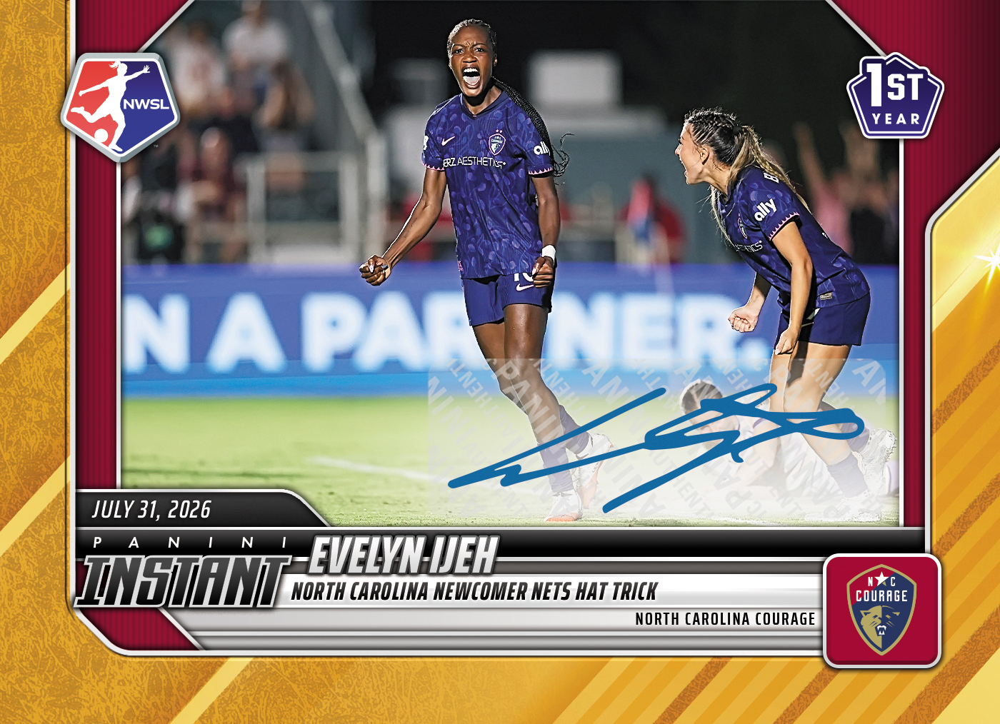 Evelyn Ijeh - 2026 Panini Instant NWSL #124 - Gold /10 Auto