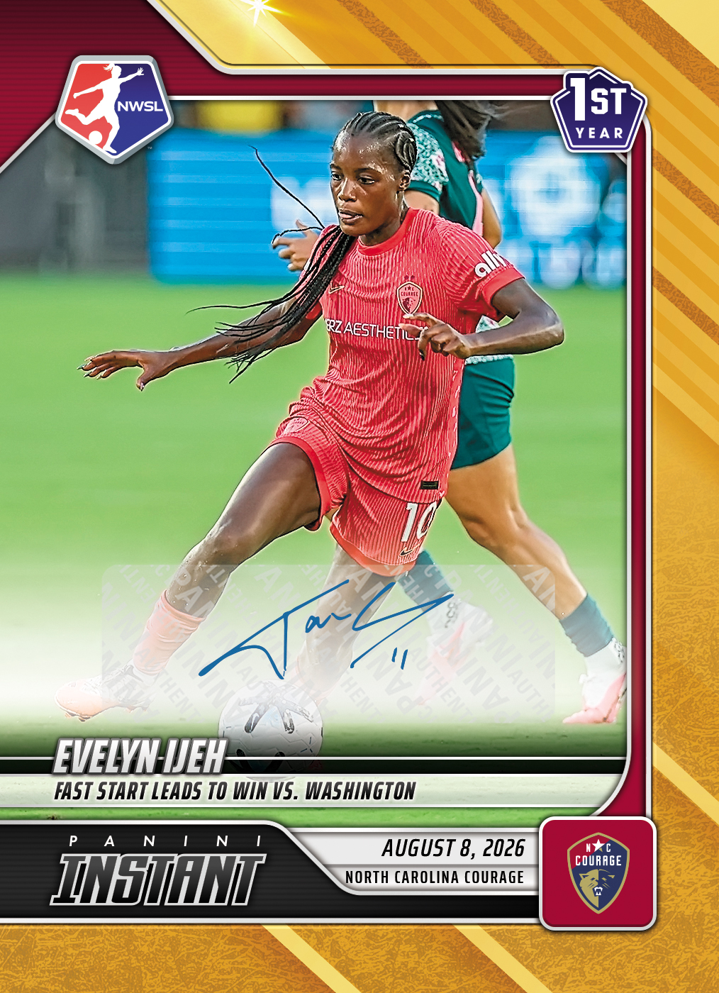 Evelyn Ijeh - 2026 Panini Instant NWSL #133 - Gold /10 Auto