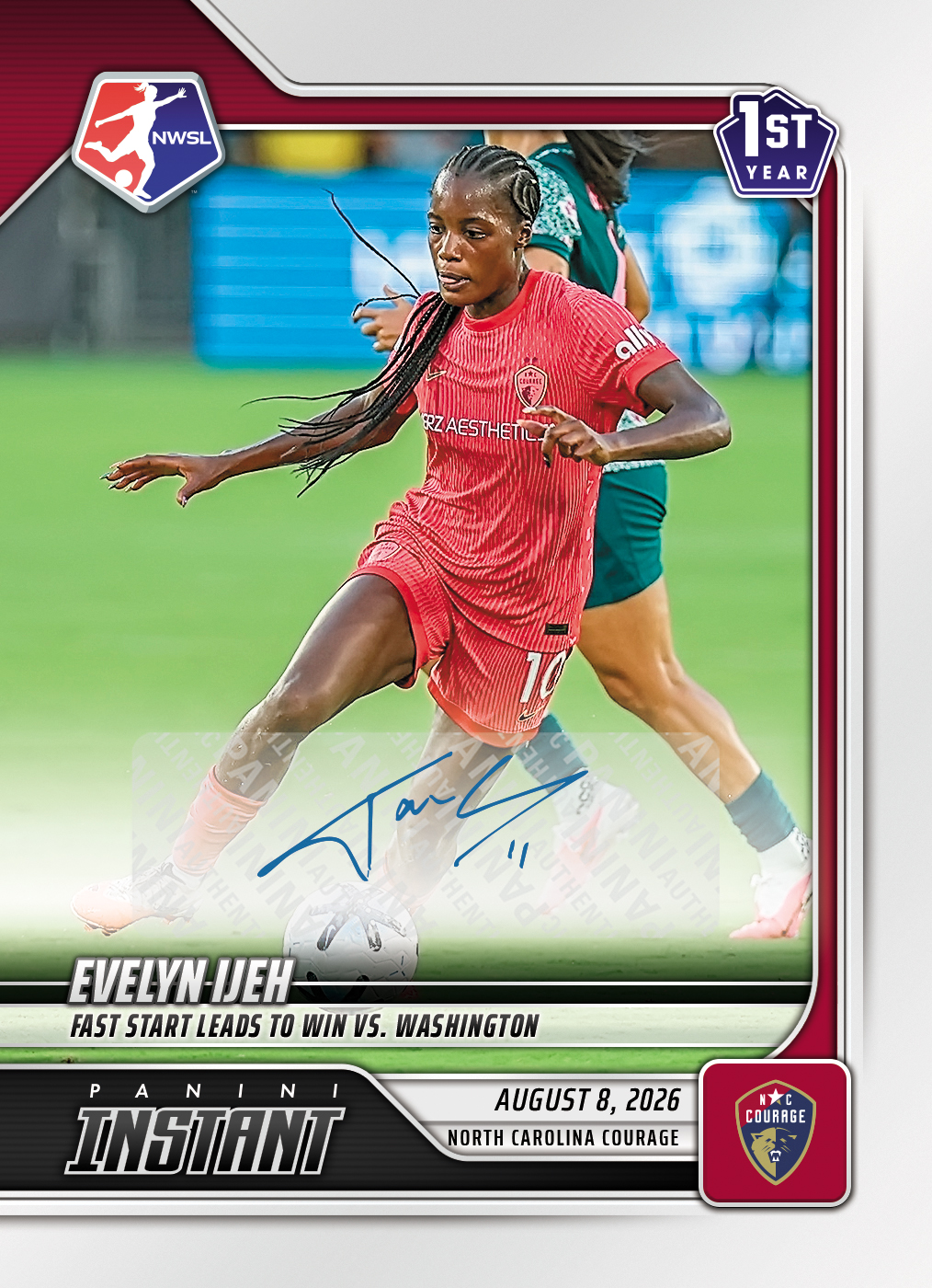 Evelyn Ijeh - 2026 Panini Instant NWSL #133 - Base /99 Auto
