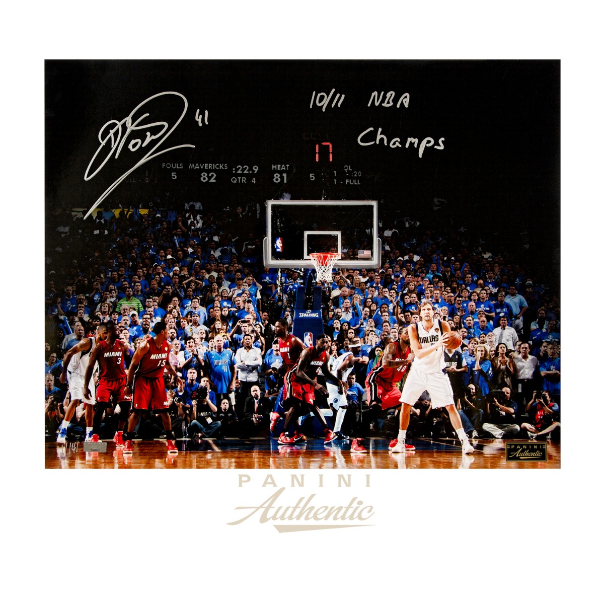 Dirk Nowitzki Autographed 16x20 "Seconds" Photograph with "10-11 NBA Champs" Inscription ~Limited to 141~