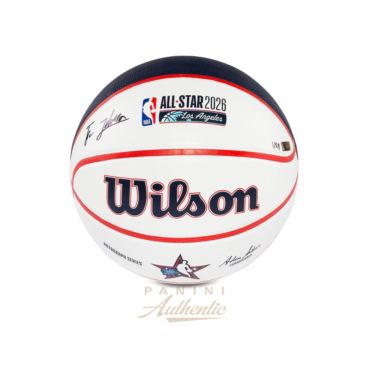 Tre Johnson III Autographed Wilson 2026 All Star Replica White Panel Basketball ~Limited Edition to 25~