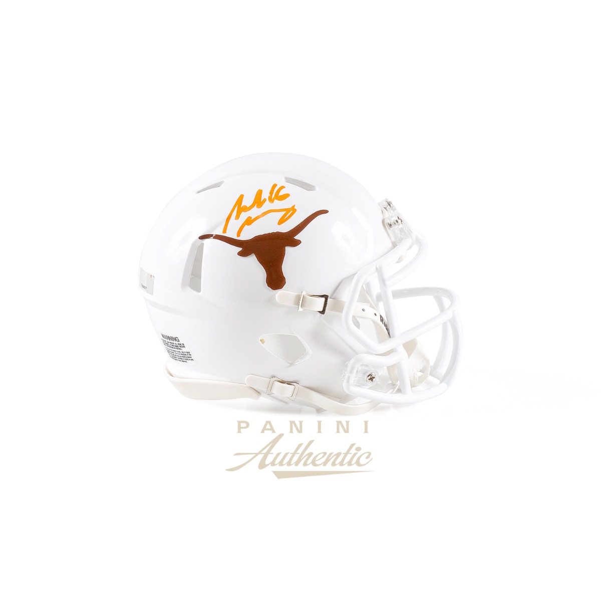 Arch Manning Autographed University of Texas White Mini Speed Replica Helmet with Orange Signature ~Open Edition Item~
