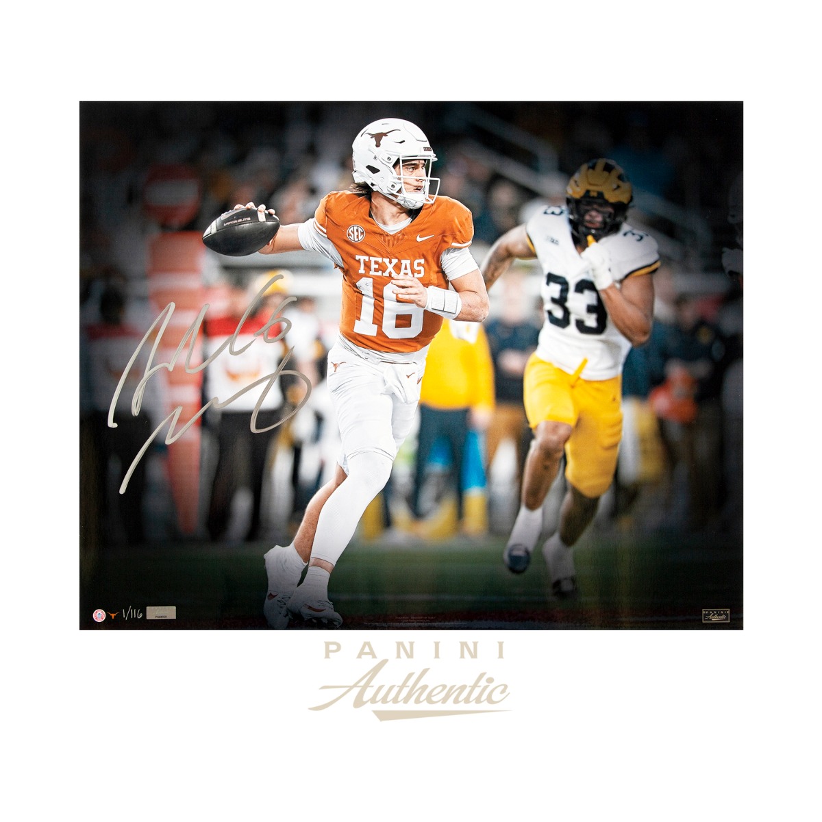 Arch Manning Autographed 16x20 "Roll Out" Photograph ~Limited Edition to 116~