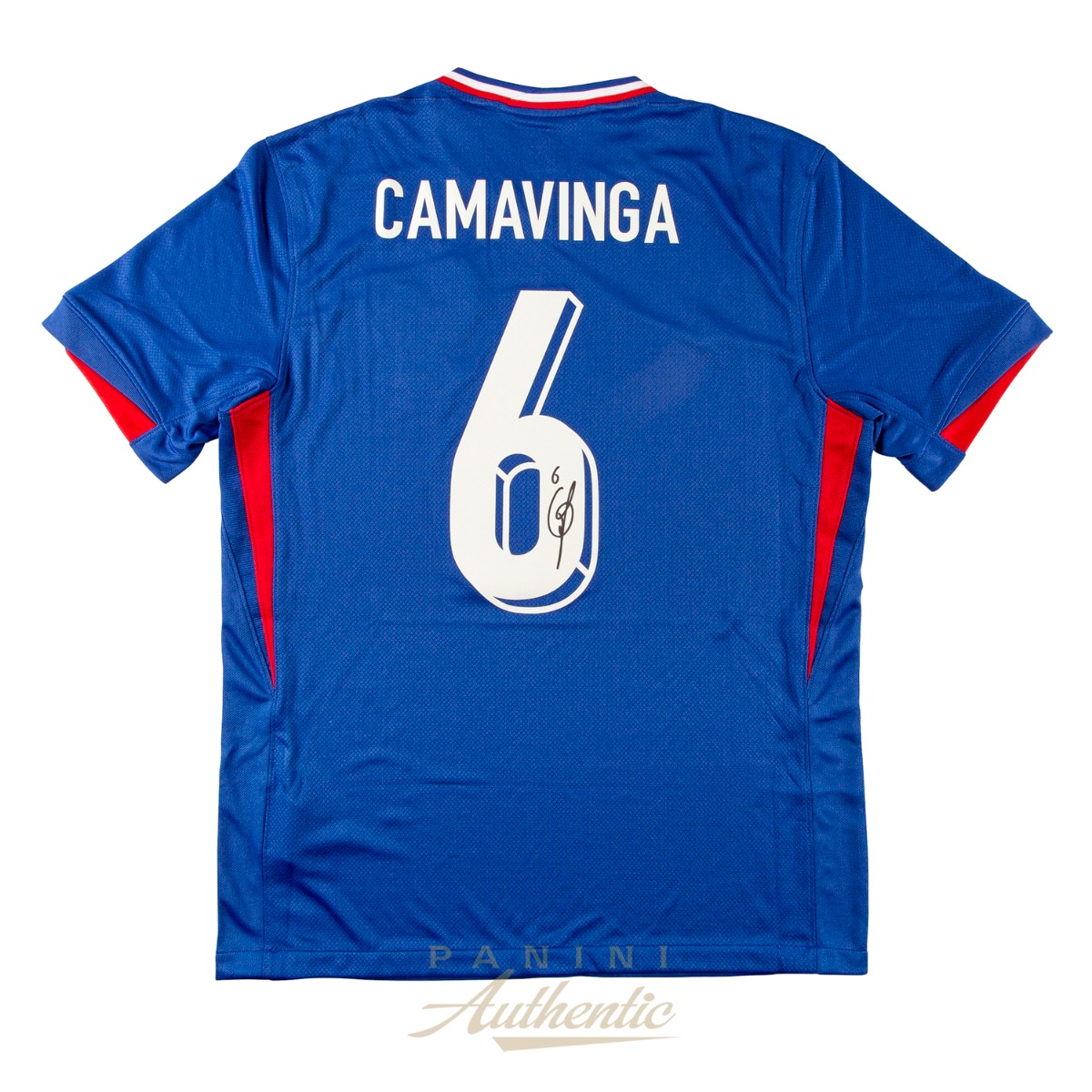 Eduardo Camavinga Autographed 2024 France National Team Blue Replica Home Jersey ~Open Edition Item~