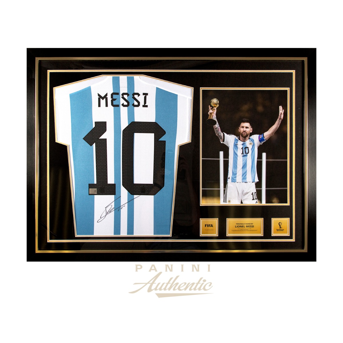 Lionel Messi Official 2022 FIFA World Cup™ Autographed and Framed Argentina 2022 Home Jersey ~Open Edition Item~