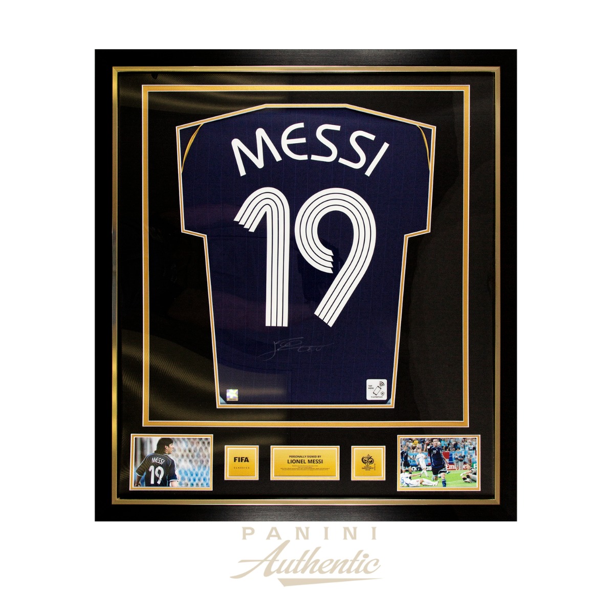 Lionel Messi Official 2006 FIFA World Cup™ Autographed and Framed Argentina 2006 Reissue Away Jersey ~Open Edition Item~