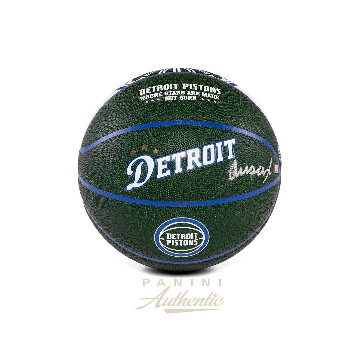 Ausar Thompson Autographed Green Detroit Pistons Wilson City Edition Basketball ~Open Edition Item~