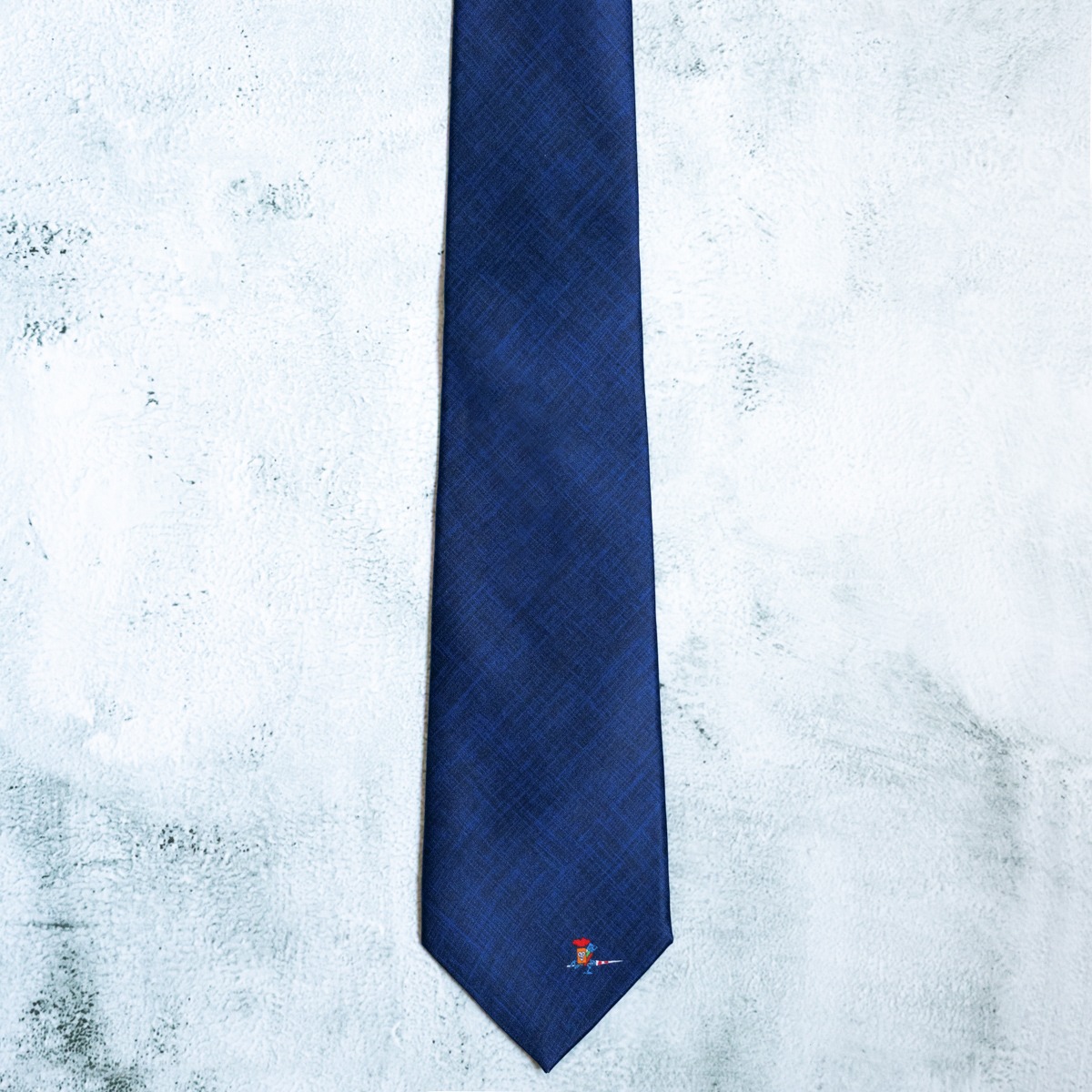 Vitaliano x Panini Pure Silk Tie - Single-Logo Blue