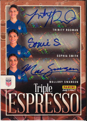 Trinity Rodman/Sophia Smith/Mallory Swanson - Panini Instant USWNT - Triple Espresso /10 Auto