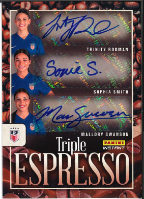 Trinity Rodman/Sophia Smith/Mallory Swanson - Panini Instant USWNT - Triple Espresso 1/1 Auto